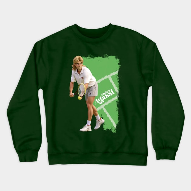 Andre Agassi cartoon Crewneck Sweatshirt by BAJAJU